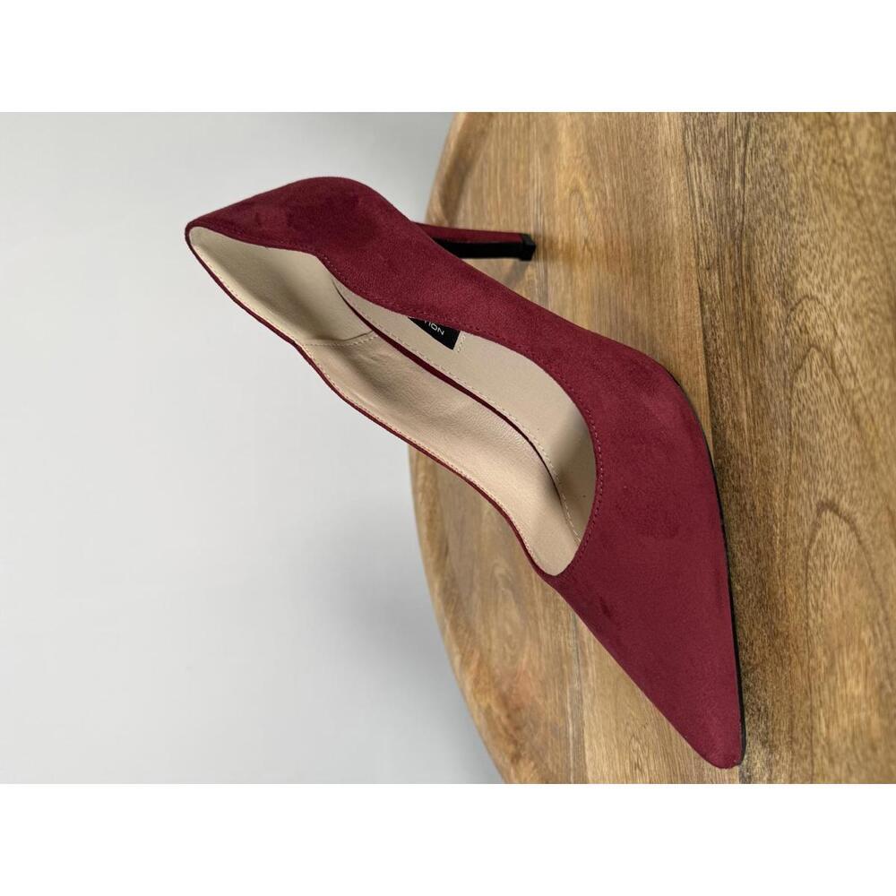 French Connection Burgundy Suede Pointed Toe Stiletto Heels Size 9 NWB - Picture 9 of 14